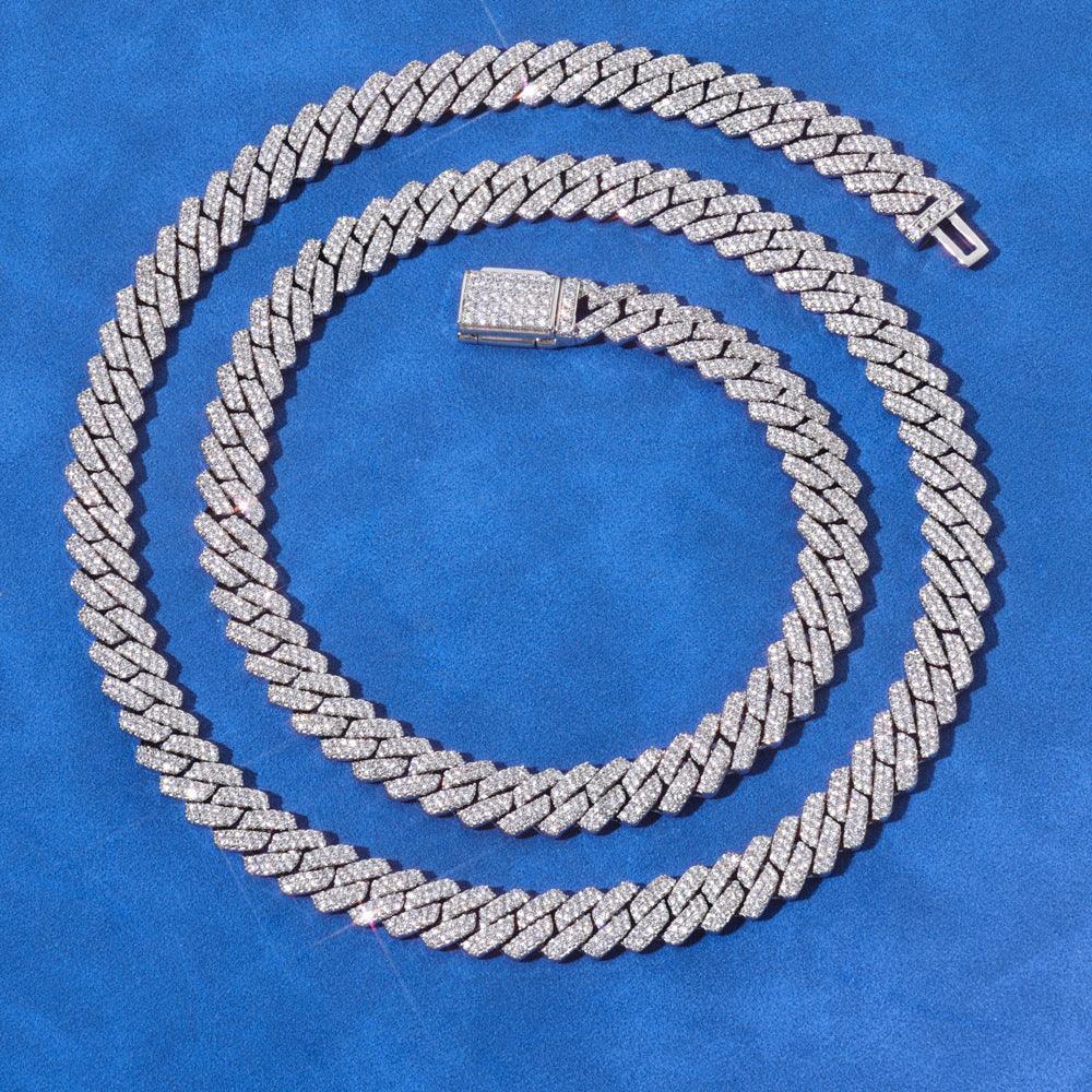 Custom 8mm Rhombus Double-Row Cuban Necklace - CaratixJewelry